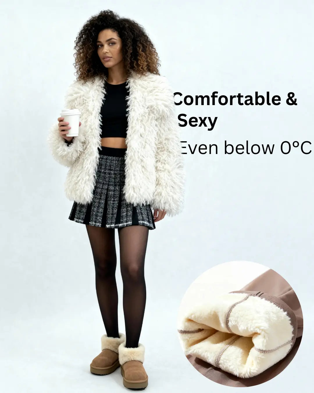 Fleece-Lined Sheer-Look Thermal Shaping Leggings