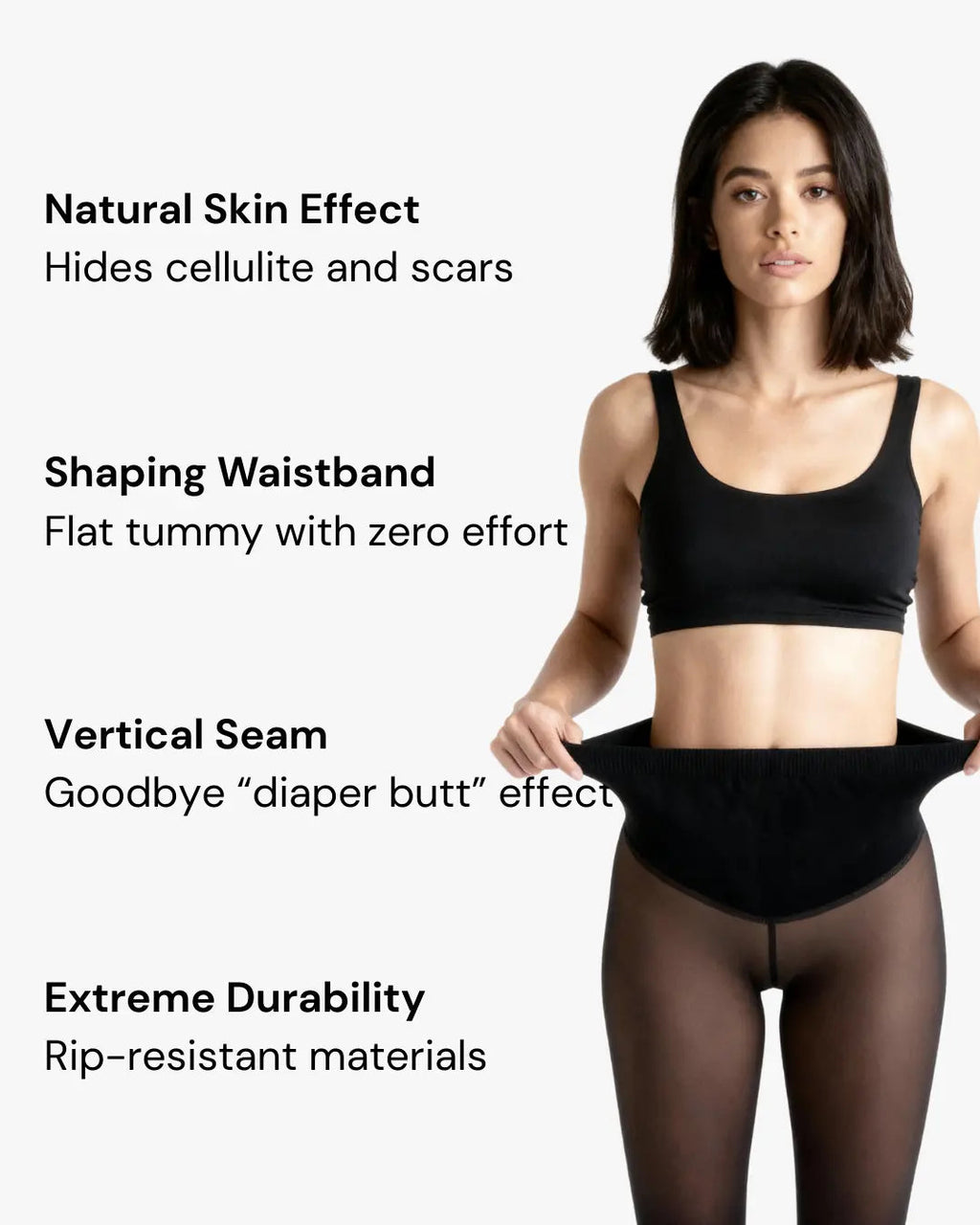 Fleece-Lined Sheer-Look Thermal Shaping Leggings
