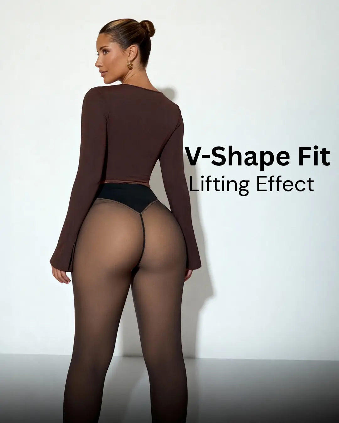 Fleece-Lined Sheer-Look Thermal Shaping Leggings
