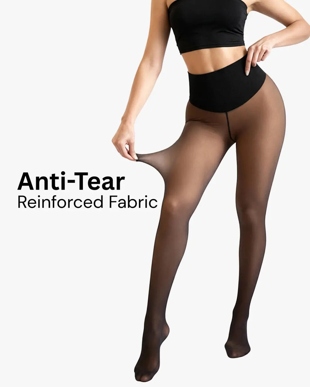 Fleece-Lined Sheer-Look Thermal Shaping Leggings