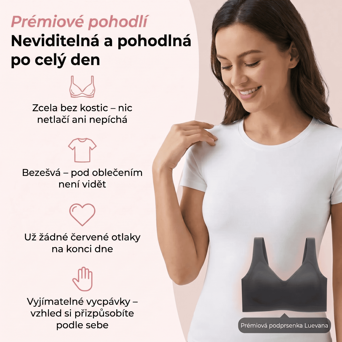Bezešvá Lift Podprsenka
